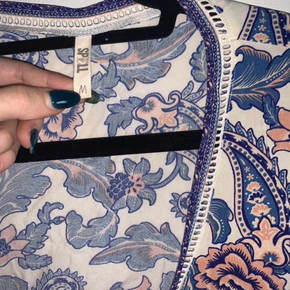 Spell Etienne blue floral wrap top - Picture 7 of 7